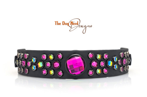 10.5-13.5” Pink Colour-Changing Cabochon Design on Black with Taper