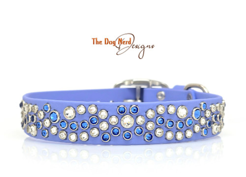 13-16” White & Blue Mini Cascade on Periwinkle