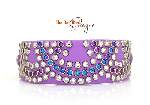 9-12” Nebula & White Rings on Amethyst with Chain Martingale