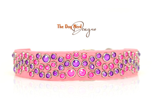 11.5-14.5" Electric Pink & Purple Cascade Mini on Pastel Pink with Taper