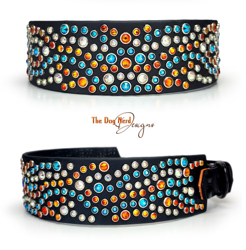 17.25-20.25" Orange & Teal Cascade on Black with Taper 17.25-20.25" Orange & Teal Cascade on Black with Taper