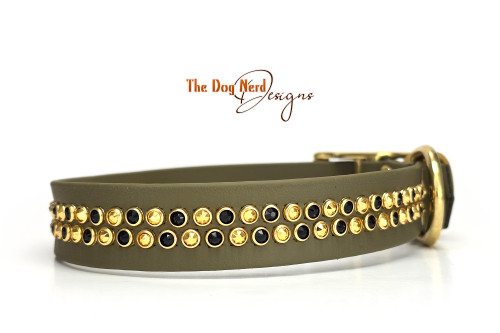 13-16" Gold & Black Design on Olive