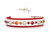 8-10.5" Red & Orange Pattern on White with Red Border