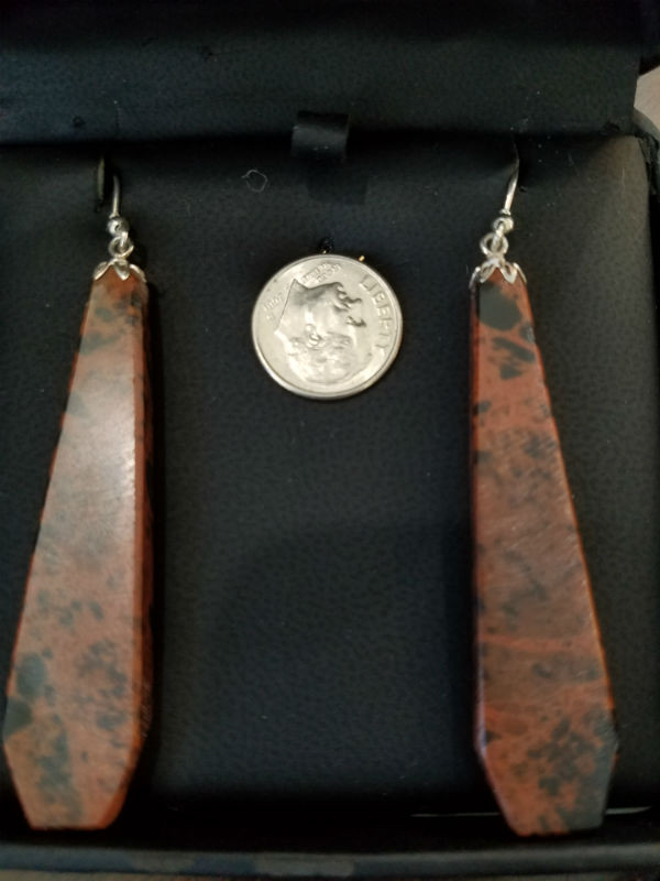 Stunning Alaskan Native crafted Cabochon cut from Australian Pilbara Jasper to make this unique earring set