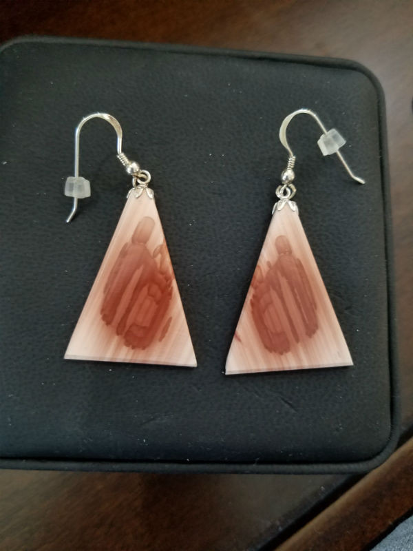Stunning Alaskan Native crafted Cabochon Earrings cut from the finest Imperial Mexican Jasper to make this unique earring set.