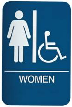 DON-JO HS-9070-05 Women's / Handicap ADA Sign Blue DON-JO HS-9070-05 Women's / Handicap ADA Sign Blue