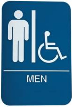 DON-JO HS-9070-01 Men's / Handicap ADA Sign Blue DON-JO HS-9070-01 Men's / Handicap ADA Sign Blue