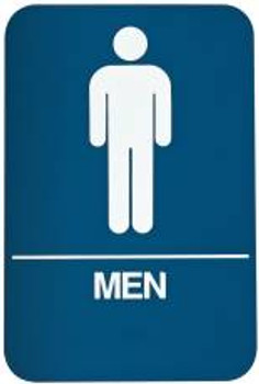 DON-JO HS-9070-02 Men's Room Sign Blue DON-JO HS-9070-02 Men's Room Sign Blue