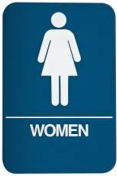 DON-JO HS-9070-04 Women's Room Sign Blue DON-JO HS-9070-04 Women's Room Sign Blue