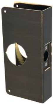 Don Jo 4CW - Wrap Around Door Plate Cyl Locks 2.3/4" BS-Antique Brass-1-3/4" THK Door Don Jo 4CW - Wrap Around Door Plate Cyl Locks 2.3/4" BS-Antique Brass-1-3/4" THK Door