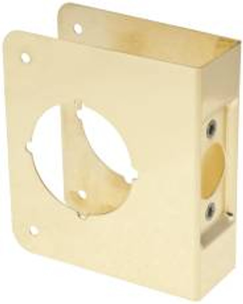 81-CW -Wrap Around Door Plates Cyl Locks 2.3/4" BS-Polished Brass-1-3/4" THK Door