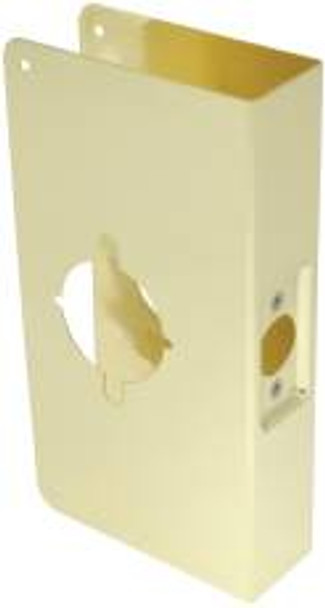 Don Jo 4-2-CW PB Wrap Around Door Plate Cylindrical Lever Locks  2.3/4" BS-Polished Brass-1-3/4" THK Door