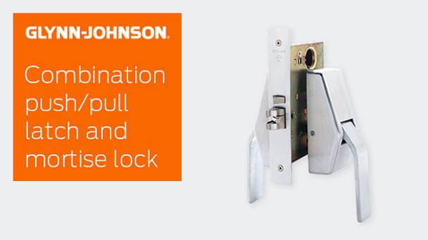 The HL6 Push/Pull Latch is available with a Schlage® L series heavy-duty mortise lock included. Mortise lock combination models are furnished in 2-3/4" backset.