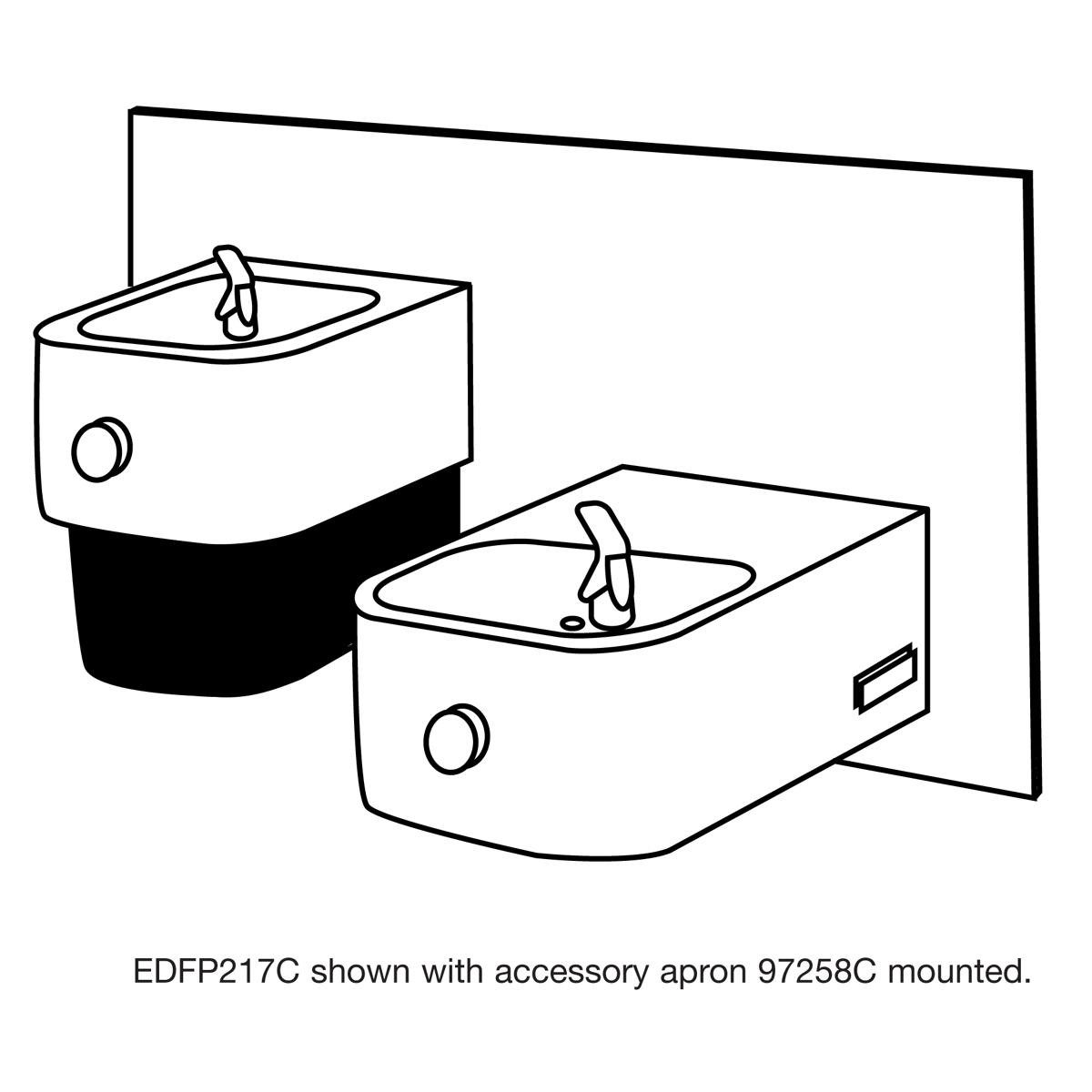 Elkay Cane Apron for Contour & Soft Sides Models Black