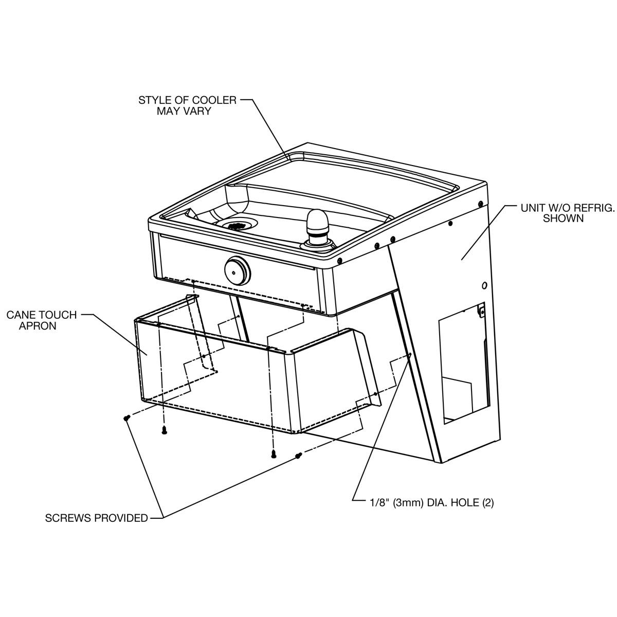 Elkay Cane Apron for HAC HVR EMABF & VRC Models (Stainless)
