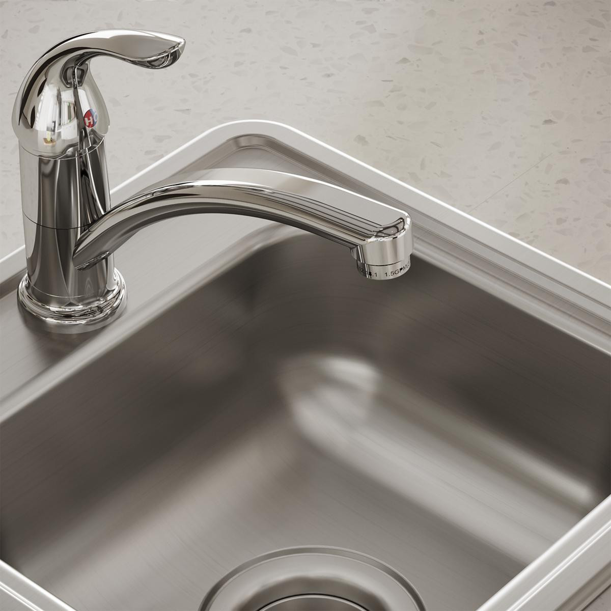 Elkay Dayton Stainless Steel 15" x 15" x 5-3/16", 1-Hole Single Bowl Drop-in Bar Sink with 3-1/2" Drain Opening