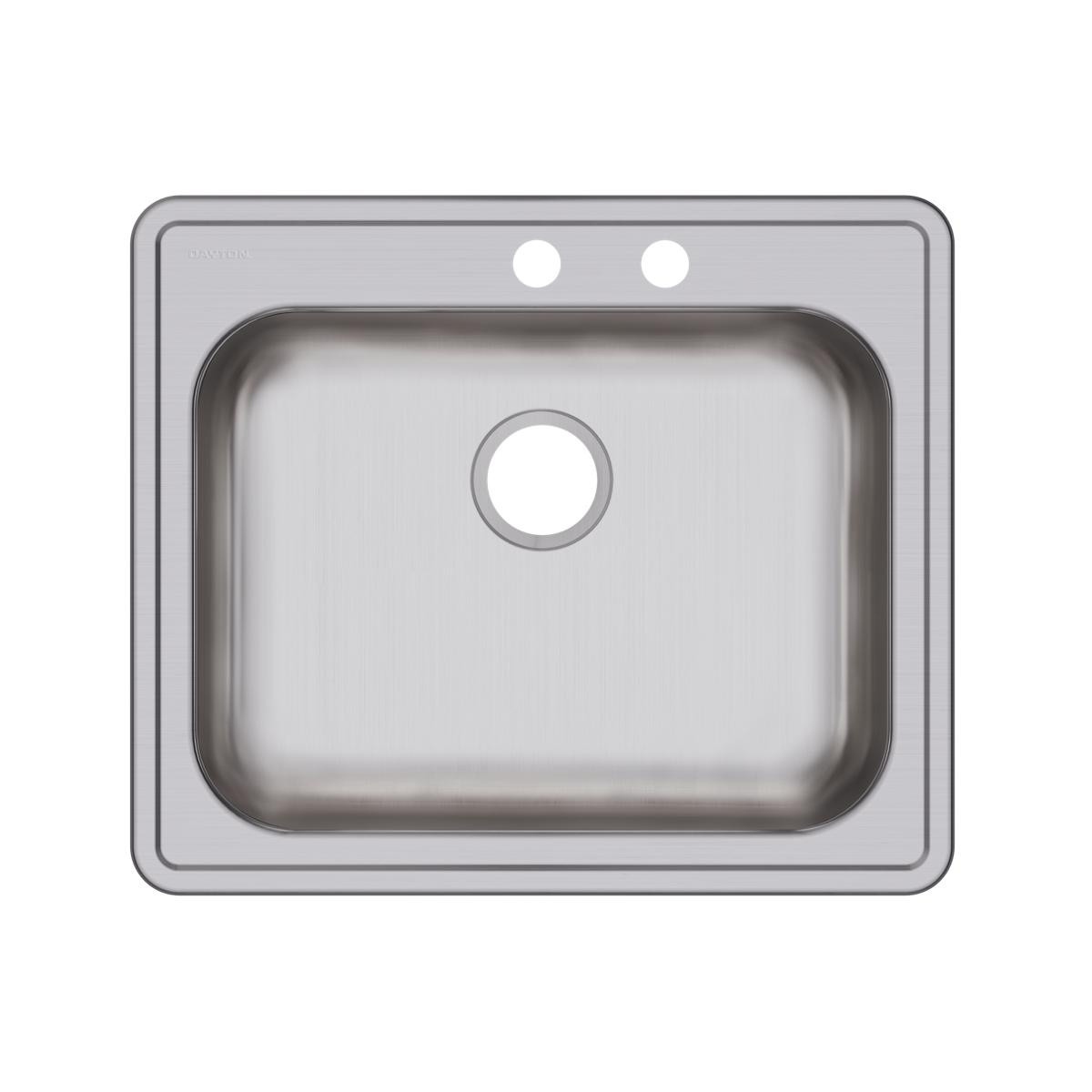 Elkay Dayton Stainless Steel 25" x 21-1/4" x 5-3/8" MR2-Hole Single Bowl Drop-in Sink