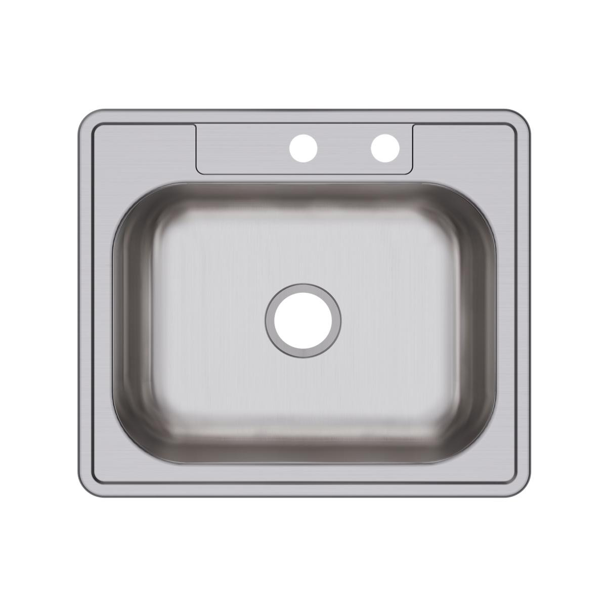 Elkay Dayton Stainless Steel 25" x 21-1/4" x 6-9/16" MR2-Hole Single Bowl Drop-in Sink