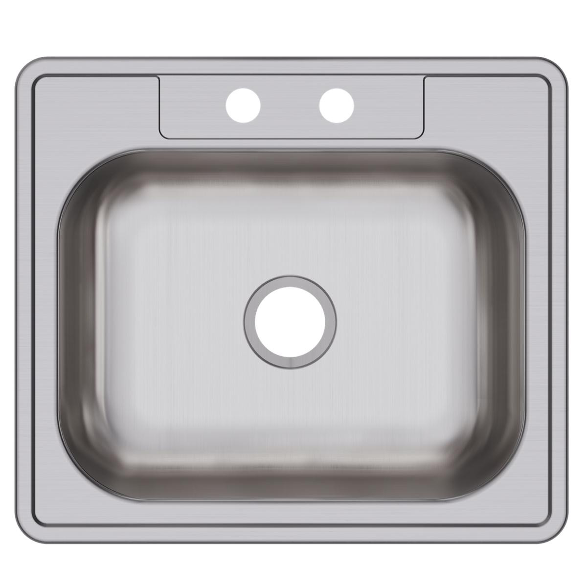 Elkay Dayton Stainless Steel 25" x 22" x 6-9/16" 2-Hole Single Bowl Drop-in Sink