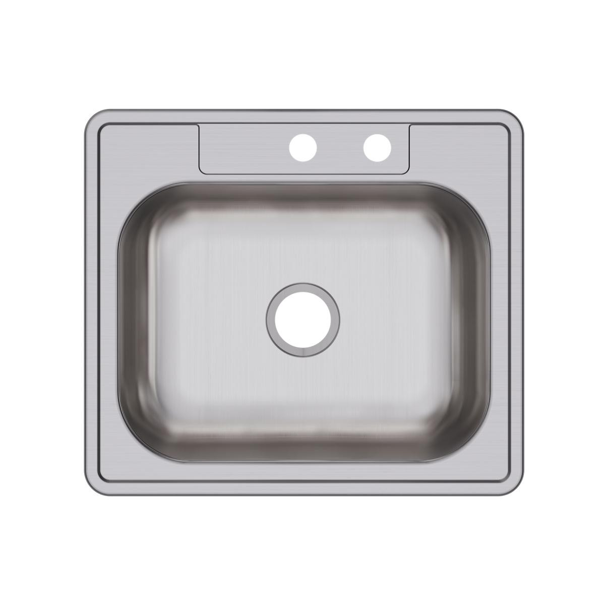 Elkay Dayton Stainless Steel 25" x 22" x 6-9/16", MR2-Hole Single Bowl Drop-in Sink