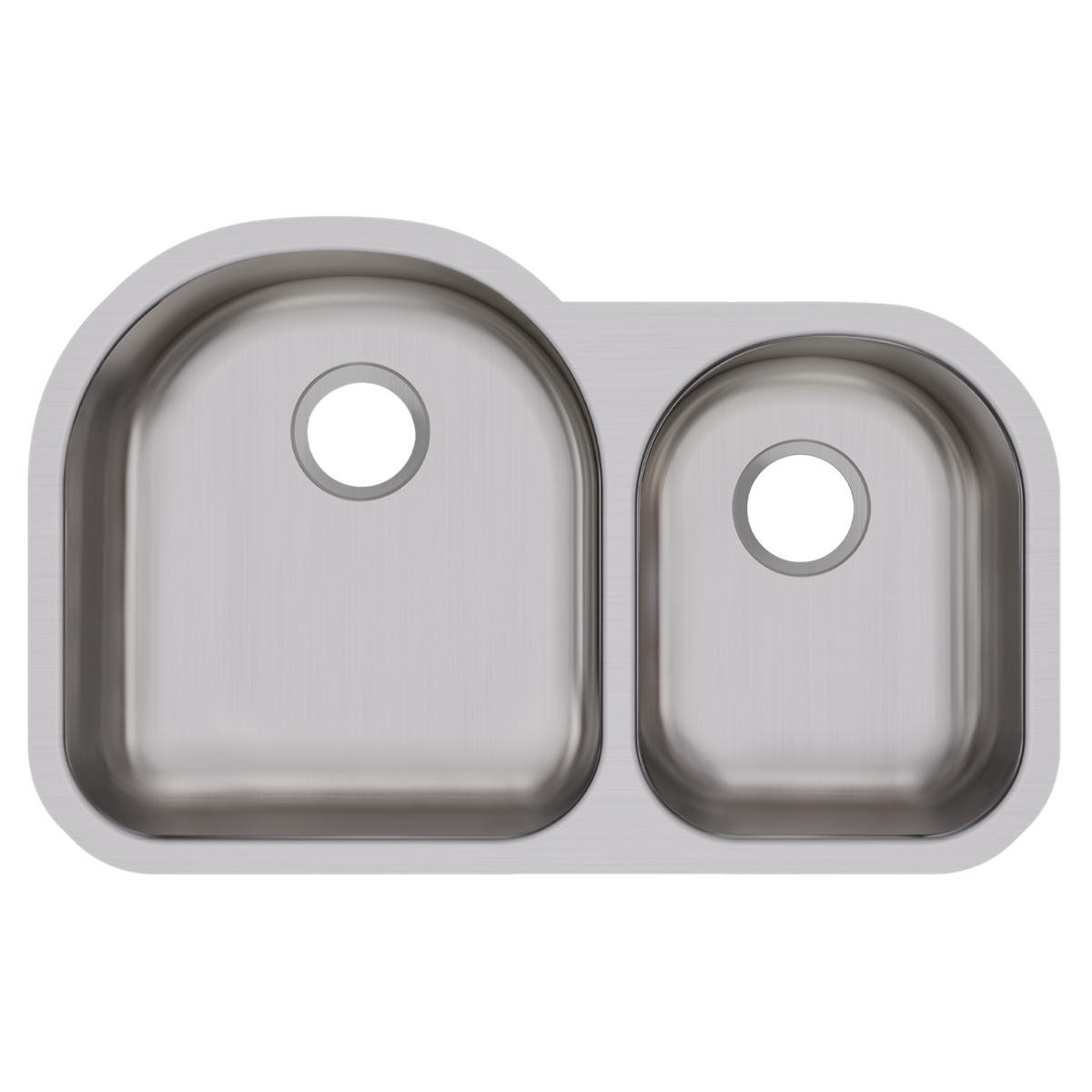 Elkay Dayton Stainless Steel 31-1/4" x 20" x 8" Offset 60/40 Double Bowl Undermount Sink