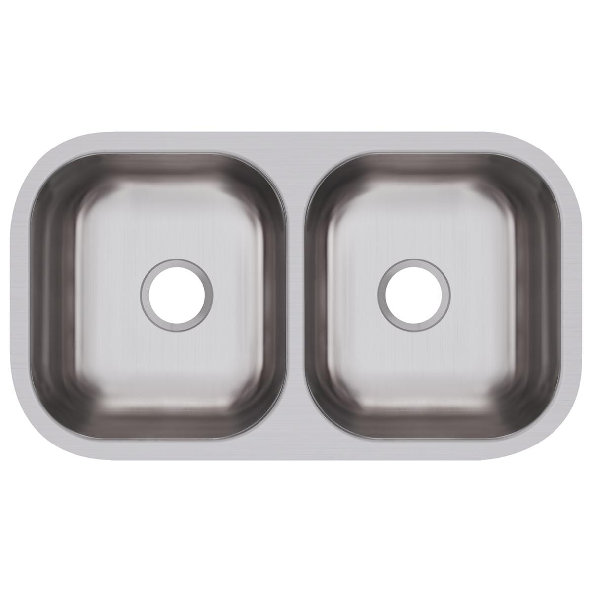 Elkay Dayton Stainless Steel 31-3/4" x 18-1/4" x 9" Equal Double Bowl Undermount Sink