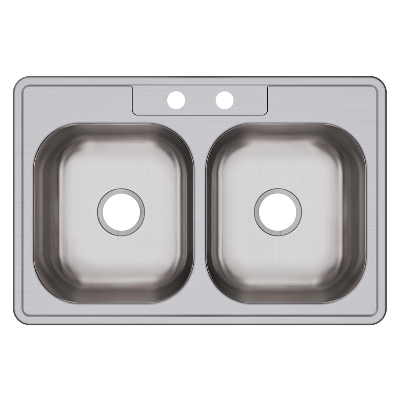Elkay Dayton Stainless Steel 33" x 22" x 8-1/16", 2-Hole Equal Double Bowl Drop-in Sink Elkay Dayton Stainless Steel 33" x 22" x 8-1/16", 2-Hole Equal Double Bowl Drop-in Sink