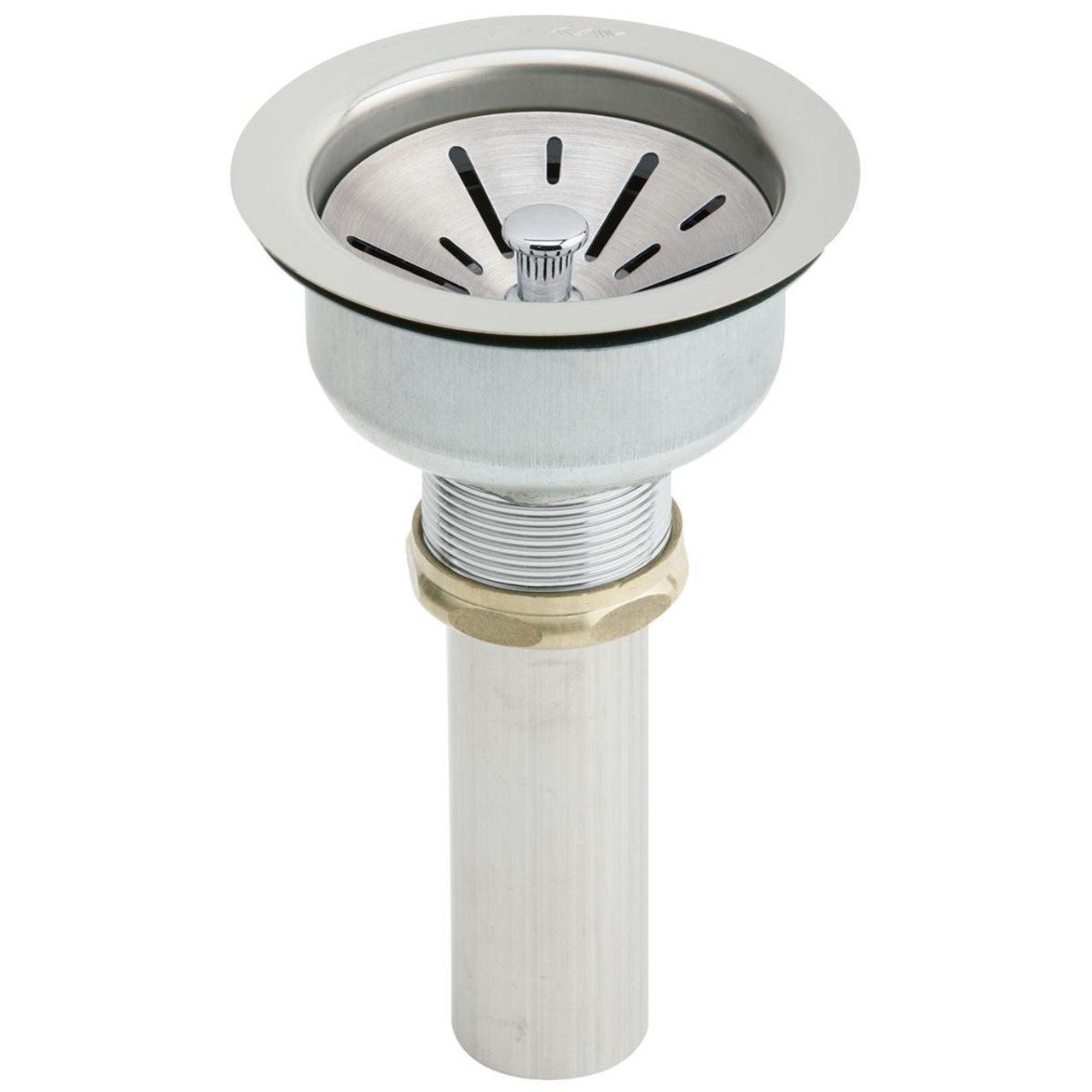 Elkay 3-1/2" Drain Fitting Type 304 Stainless Steel Body Strainer Basket and Tailpiece - Brushed Finish