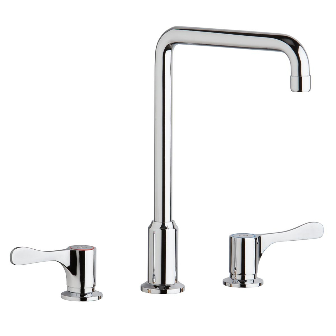 Elkay 8" Centerset Concealed Deck Mount Faucet with Arc Tube Spout with 8" Spout Reach and 4" Lever Handles Chrome
