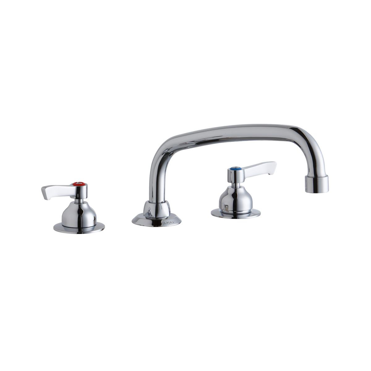 Elkay 8" Centerset with Concealed Deck Faucet with 10" Arc Tube Spout 2" Lever Handles Chrome