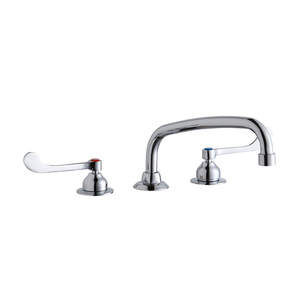 Elkay 8" Centerset with Concealed Deck Faucet with 10" Arc Tube Spout 6" Wristblade Handles Chrome