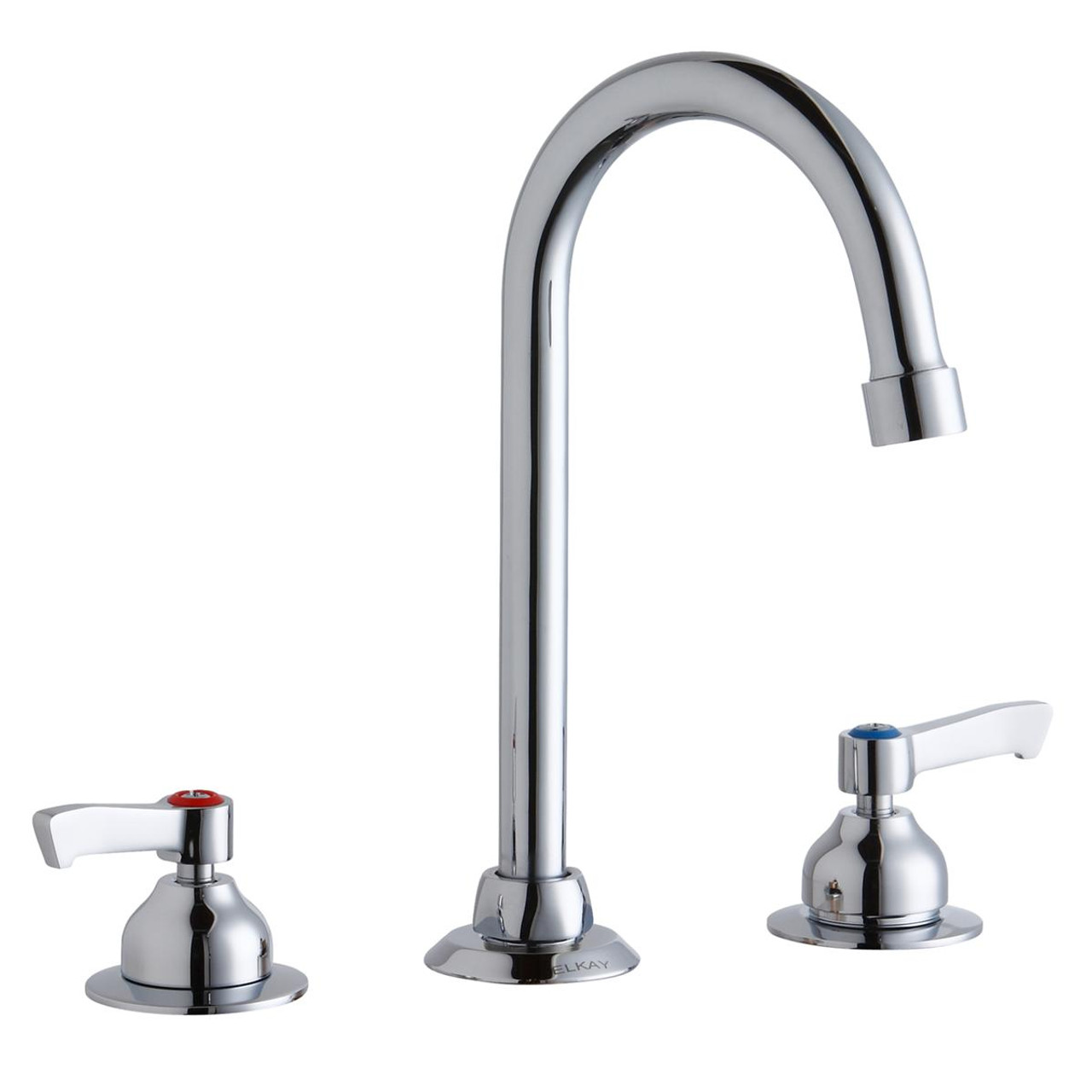 Elkay 8" Centerset with Concealed Deck Faucet with 5" Gooseneck Spout 2" Lever Handles Chrome