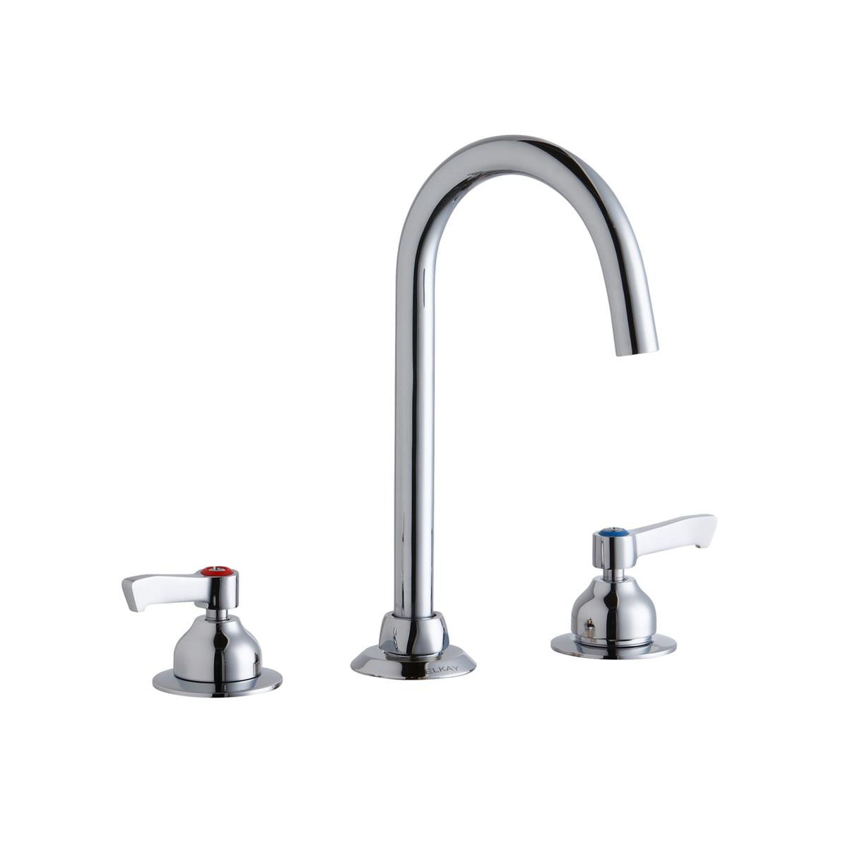 Elkay 8" Centerset with Concealed Deck Laminar Flow Faucet with 5" Gooseneck Spout 2" Lever Handles Chrome