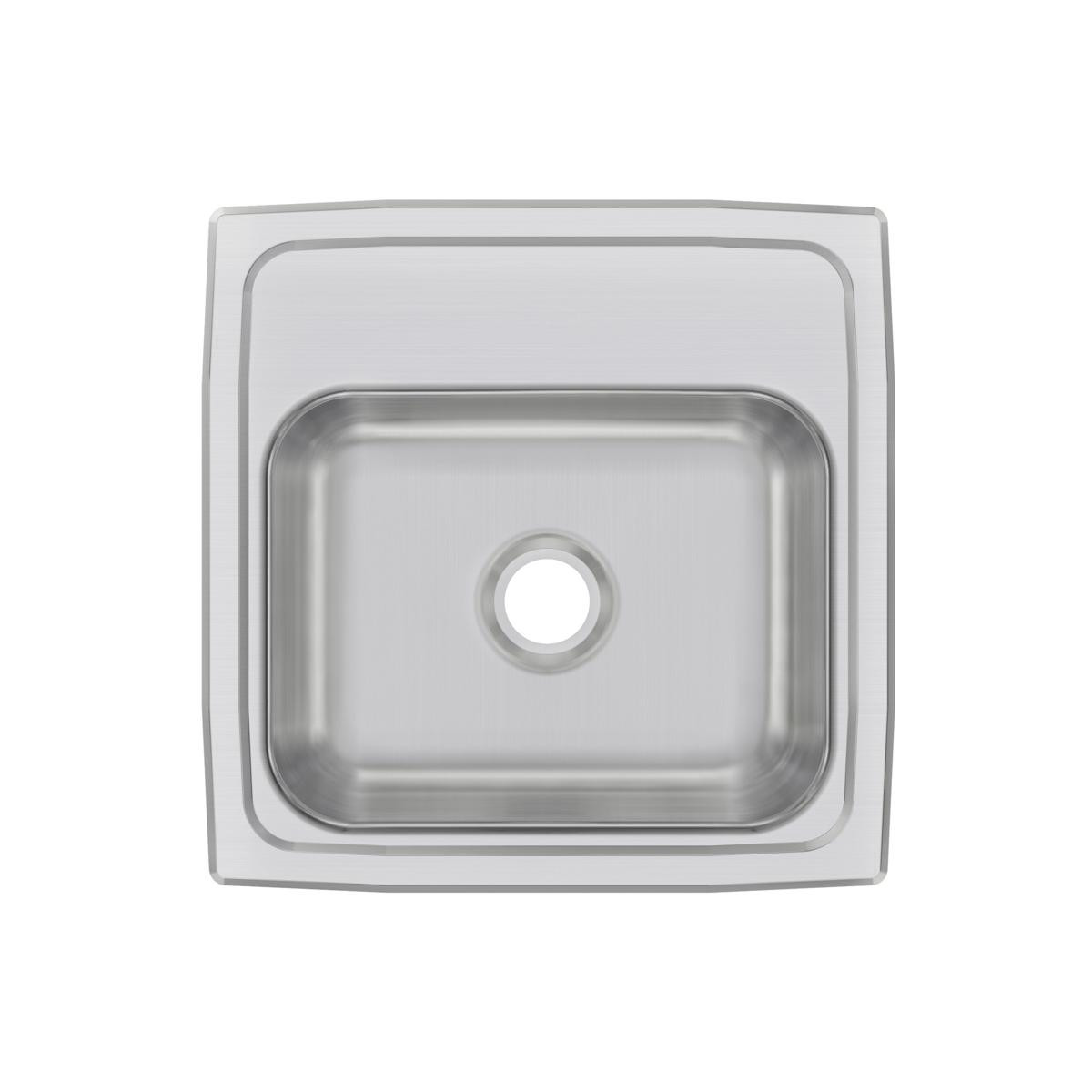 Elkay Celebrity Stainless Steel 15" x 15" x 6-1/8", 0-Hole Single Bowl Drop-in Bar Sink