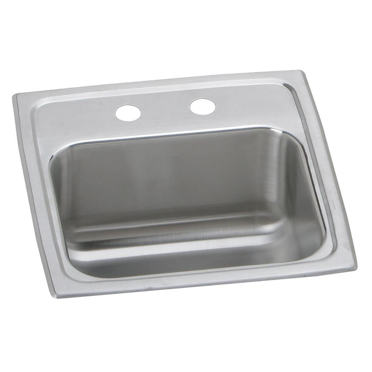 Elkay Celebrity Stainless Steel 15" x 15" x 6-1/8", 2-Hole Single Wide Bowl Drop-in Bar Sink