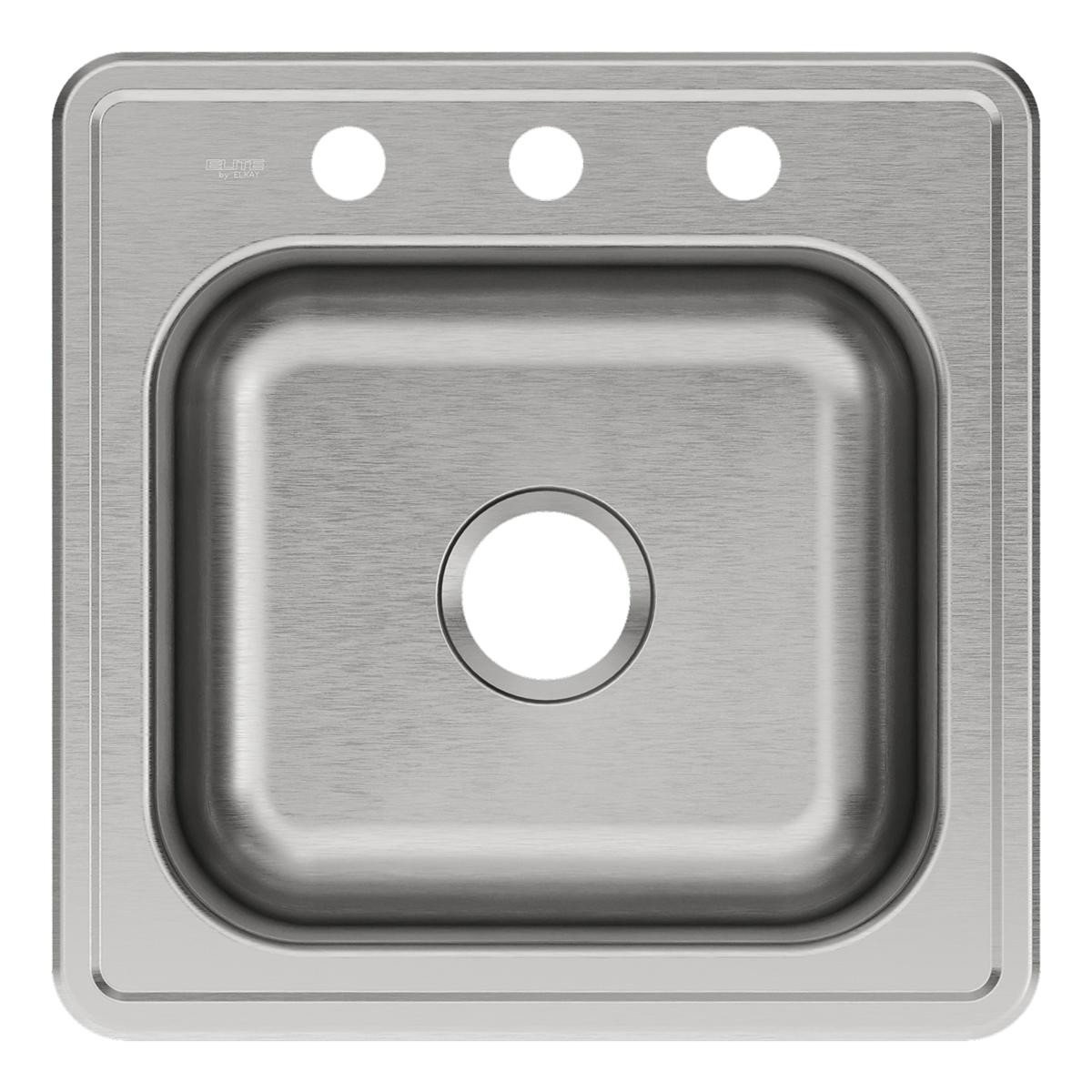 Elkay Celebrity Stainless Steel 20" x 20" x 10-1/8", 3-Hole Single Bowl Drop-in Laundry Sink