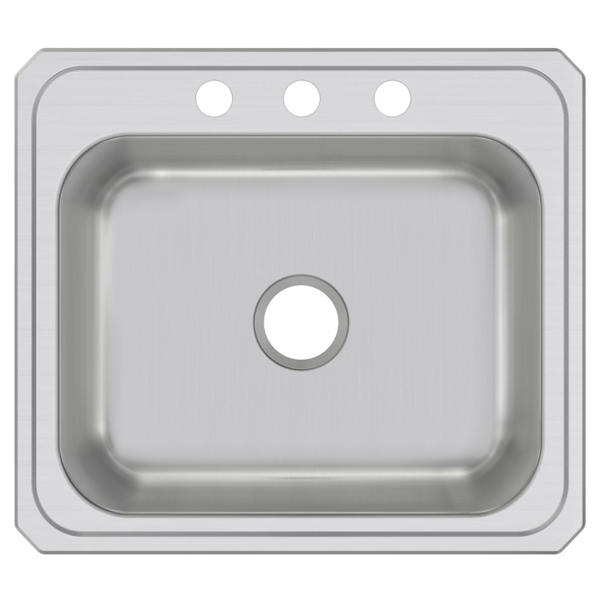 Elkay Celebrity Stainless Steel 25" x 22" x 7" 3-Hole Single Bowl Drop-in Sink