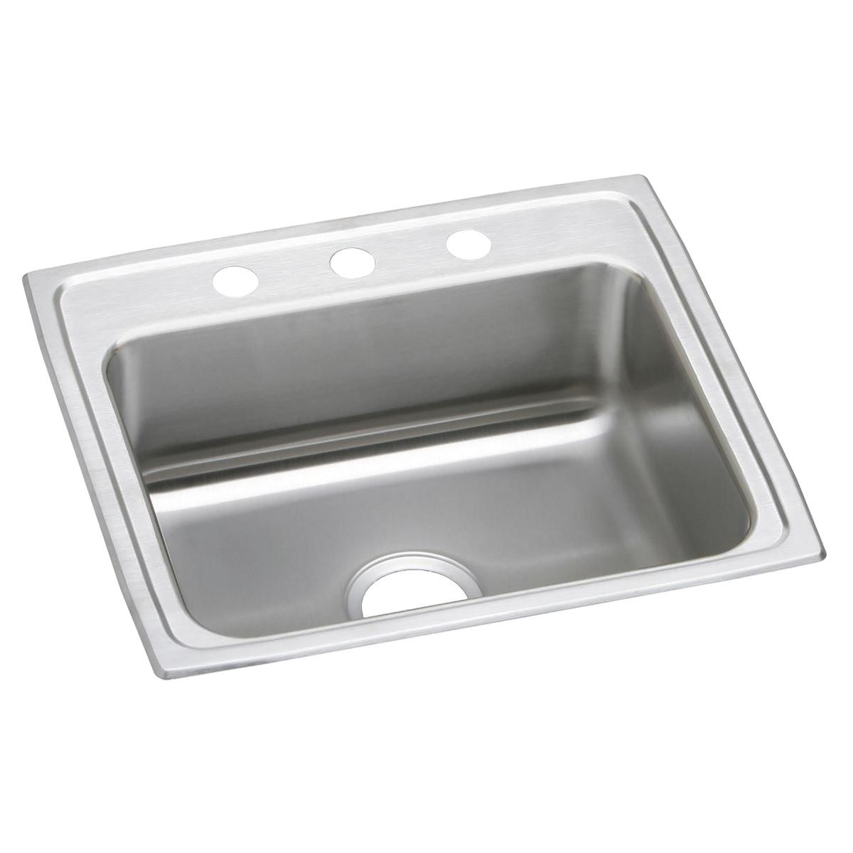 Elkay Celebrity Stainless Steel 25" x 22" x 7-1/2" 3-Hole Single Bowl Drop-in Sink