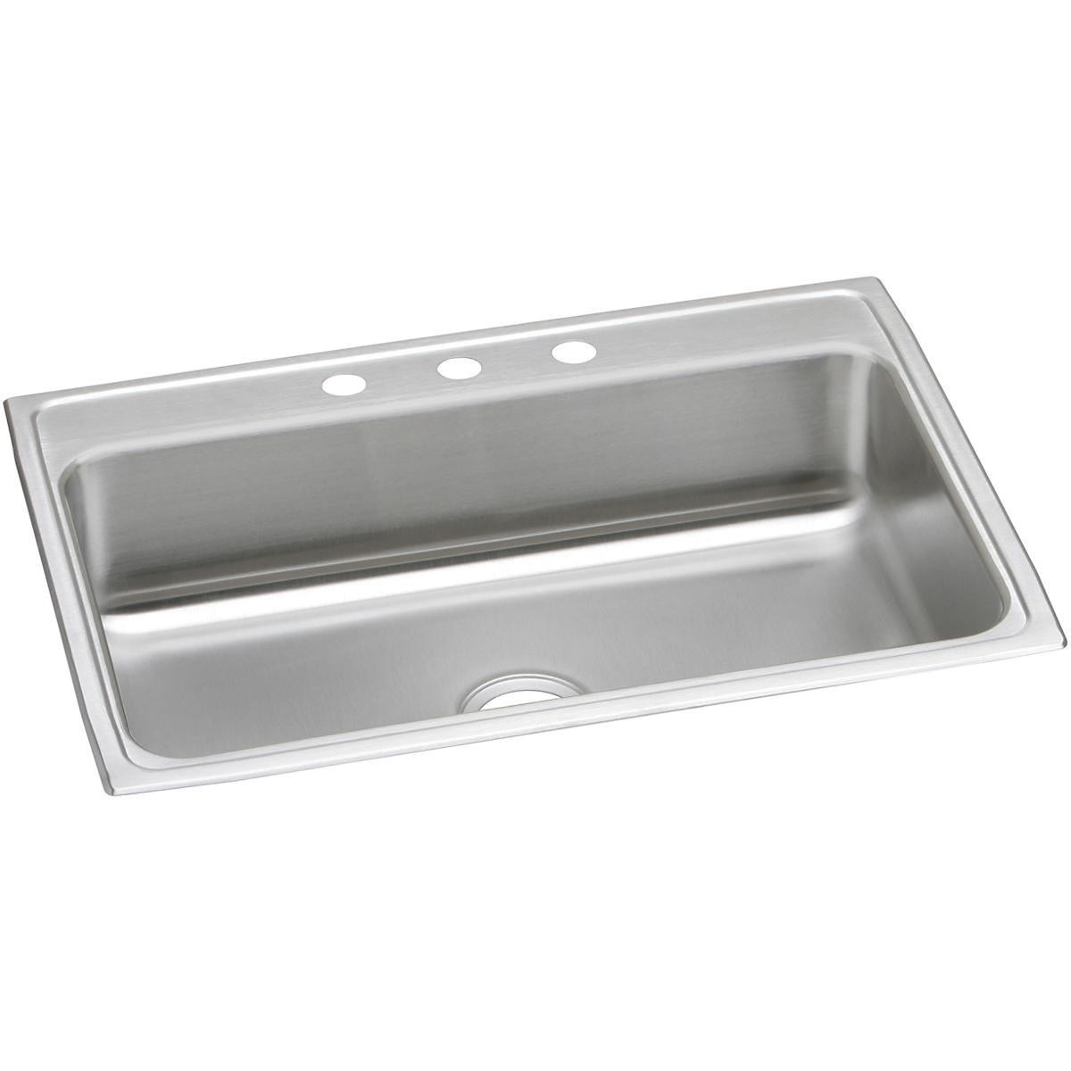 Elkay Celebrity Stainless Steel 31" x 22" x 7-1/8" 3-Hole Single Bowl Drop-in Sink