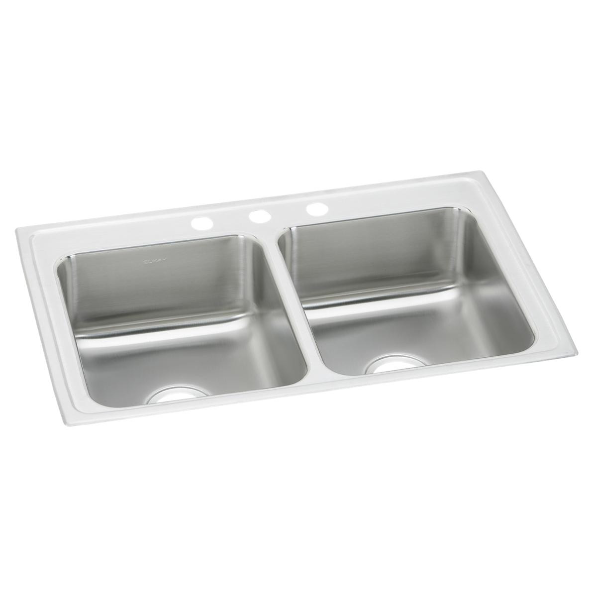 Elkay Celebrity Stainless Steel 33" x 22" x 7-1/2" 3-Hole Equal Double Bowl Drop-in Sink