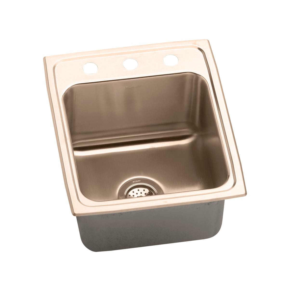Elkay CuVerro Antimicrobial Copper 17" x 22" x 10-1/8" 2-Hole Single Bowl Drop-in Sink