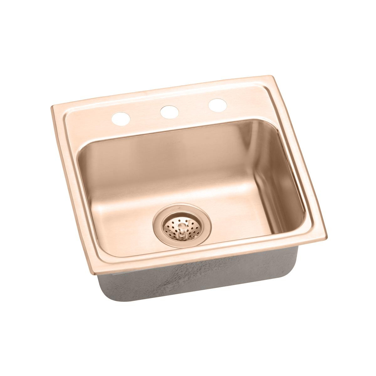 Elkay CuVerro Antimicrobial Copper 19" x 18" x 5-1/2" 3-Hole Single Bowl Drop-in ADA Sink