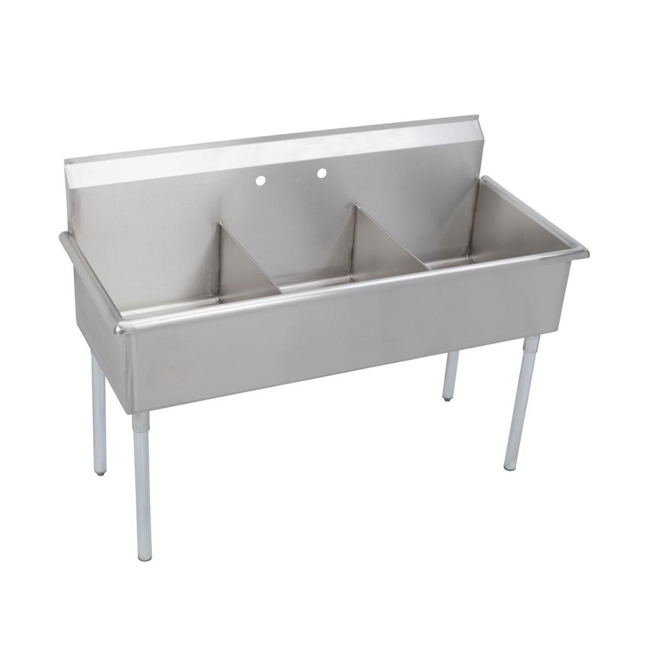 Elkay Dependabilt Stainless Steel 39" x 24-1/2" x 42" 18 Gauge Three Compartment Budget Sink with Stainless Steel Legs
