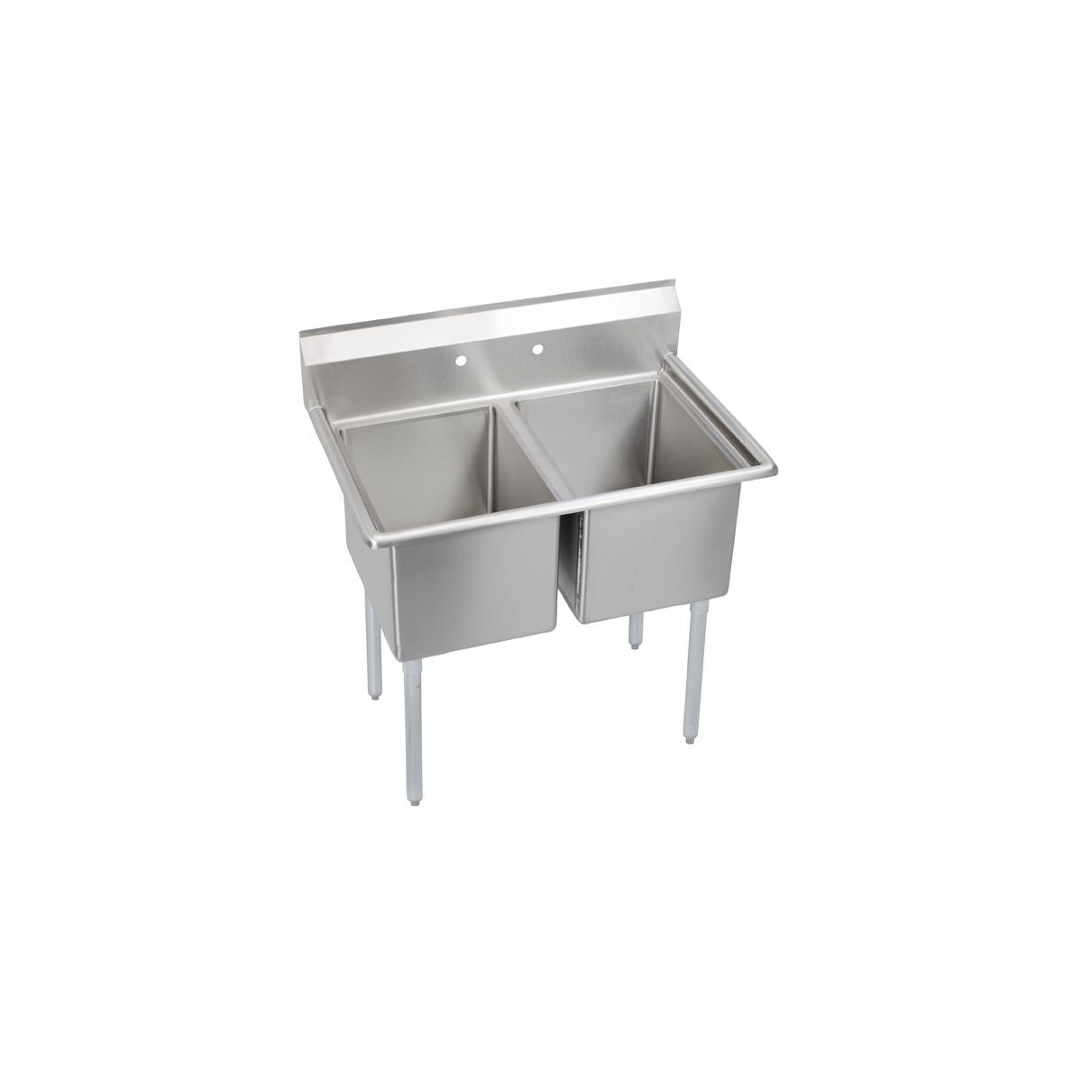 Elkay Dependabilt Stainless Steel 43" x 23-13/16" x 44-3/4" 16 Gauge Two Compartment Sink with Stainless Steel Legs