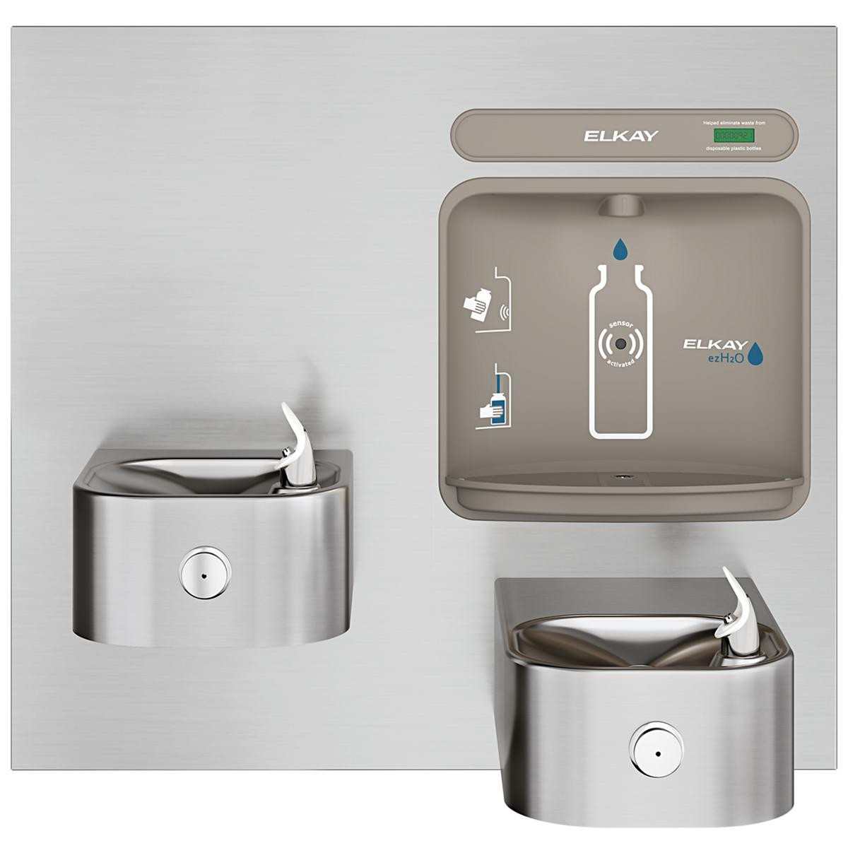 Elkay ezH2O Bottle Filling Station & Integral Soft Sides Fountain Non-Filtered Non-Refrigerated Stainless