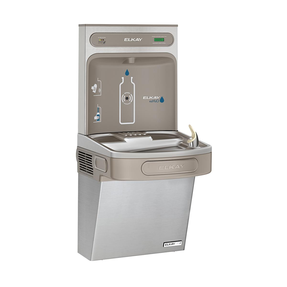 Elkay ezH2O Bottle Filling Station & Single ADA Cooler High Efficiency Filtered Refrigerated Stainless