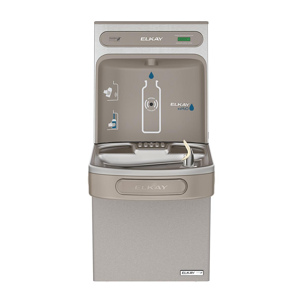 Elkay ezH2O Bottle Filling Station & Single ADA Cooler High Efficiency Non-Filtered Refrigerated Light Gray