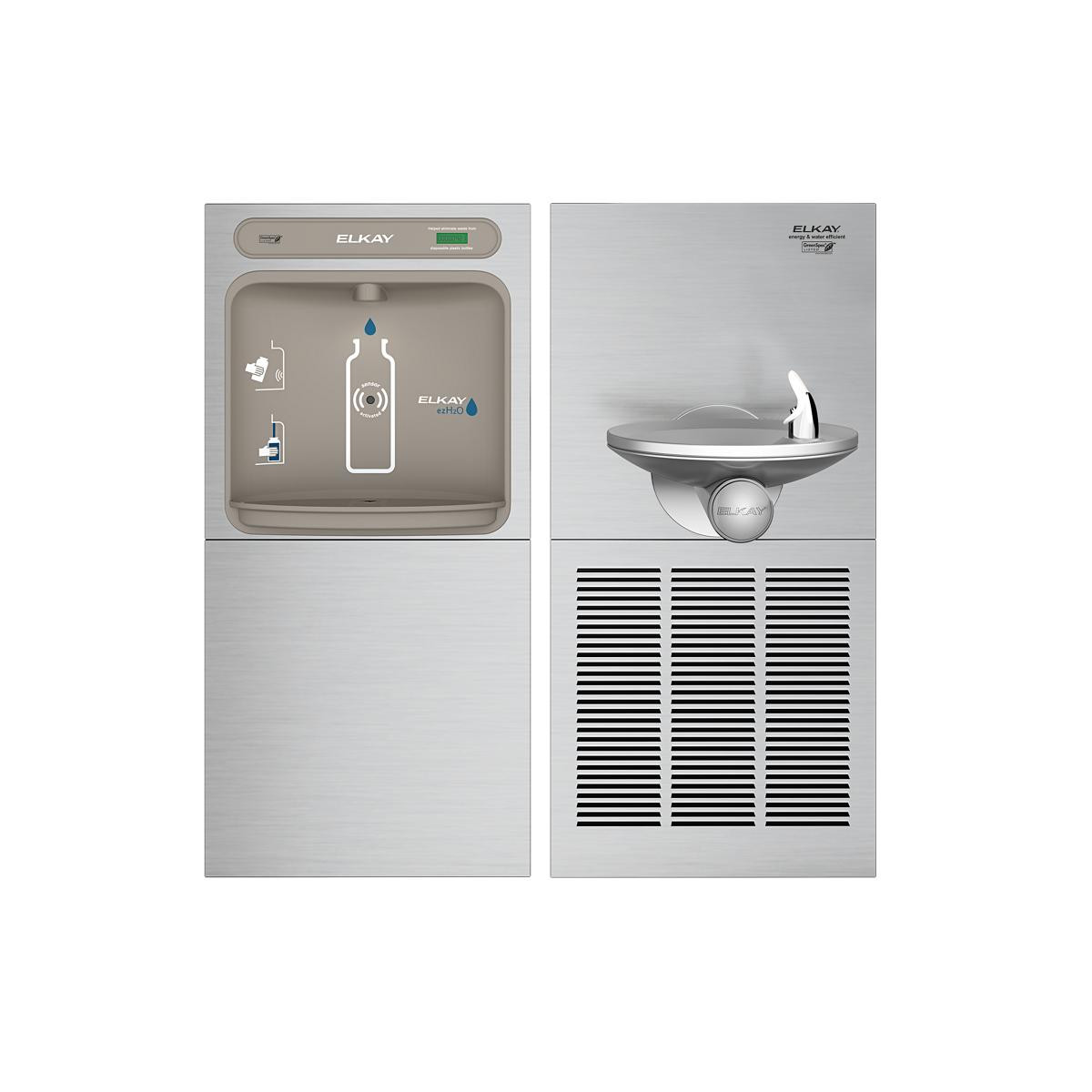 Elkay ezH2O Bottle Filling Station & SwirlFlo Single Fountain High Efficiency Non-Filtered Refrigerated Stainless