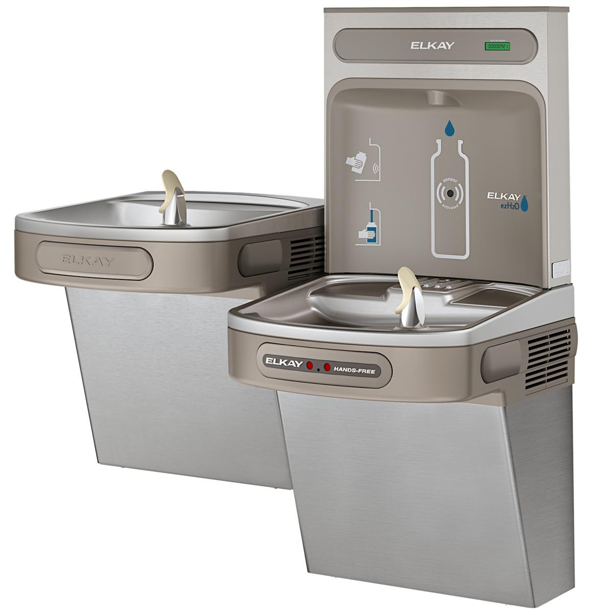 Elkay ezH2O Bottle Filling Station with Bi-Level ADA Cooler Hands Free Activation Non-Filtered Refrigerated Stainless