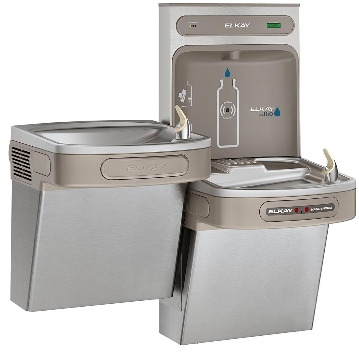 Elkay ezH2O Bottle Filling Station with Bi-Level ADA Cooler Hands Free Activation Refrigerated Stainless